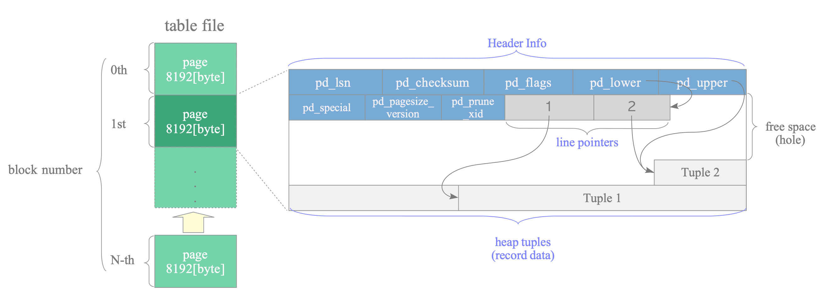 disk page organization